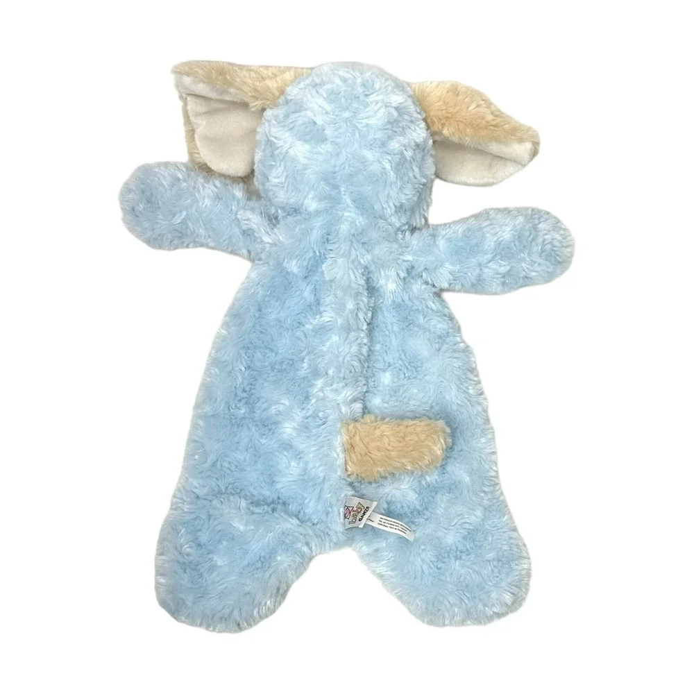 Baby Ganz Flat A Pat Blue Plush Puppy Dog Lovey Baby Security Blanket